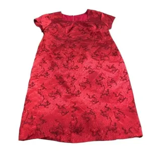 VTG OOAK DRAGONS!! Kill Bill Custom Made Kimono Silk T-Shirt Dress NYE Vixen RED
