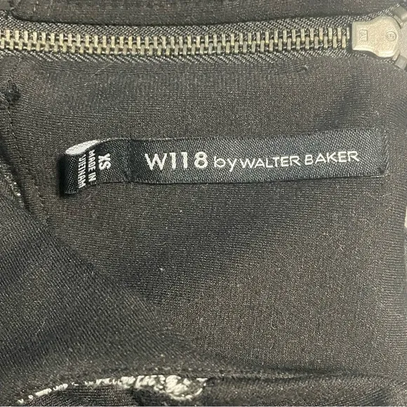 W118 by Walter Baker. Dress XS black/white/grey color block long sleeve zippers