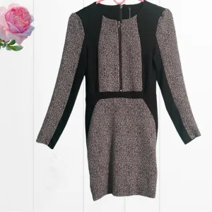 W118 by Walter Baker. Dress XS black/white/grey color block long sleeve zippers