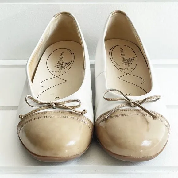 Waldlaufer Women’s Leather Hamiki Ballet Flats Comfort Shoes With Bow Size 9.5
