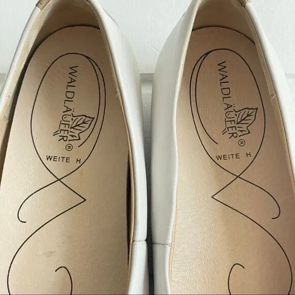 Waldlaufer Women’s Leather Hamiki Ballet Flats Comfort Shoes With Bow Size 9.5