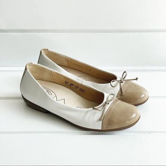 Waldlaufer Women’s Leather Hamiki Ballet Flats Comfort Shoes With Bow Size 9.5