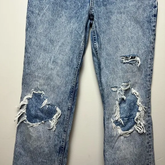 We The Free My Own Lane Distressed High Rise Acid Wash Jeans Sz 27