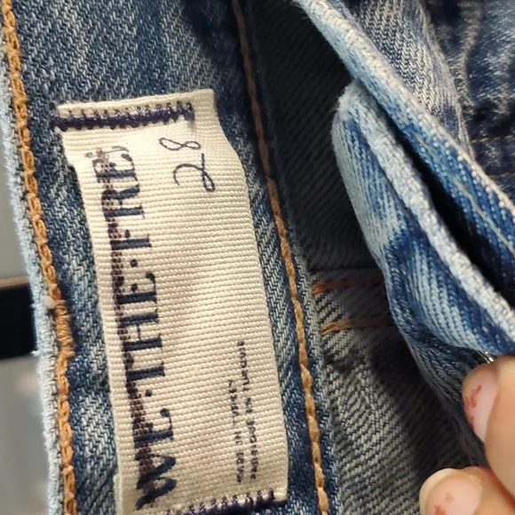 WE THE FREE RIPPLE WIDE LEG PIECED CROPPED JEANS
