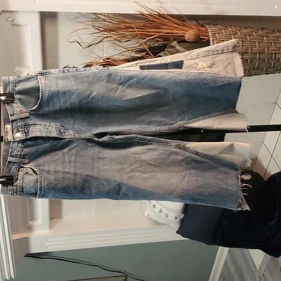 WE THE FREE RIPPLE WIDE LEG PIECED CROPPED JEANS