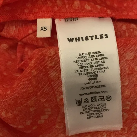 Whistles Red Dot Flower Print Dress