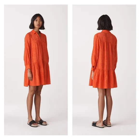 Whistles Red Dot Flower Print Dress