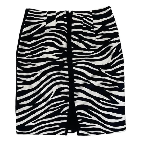 White House Black Market | Black White Zebra Animal Print High Waist Mini Skirt
