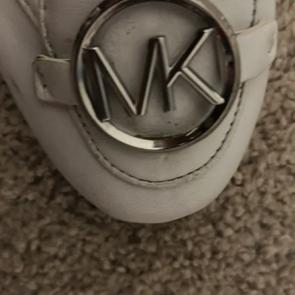 White Leather Michael Kors Flats