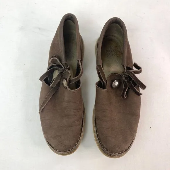 Wild Soles Brown Leather Suede Moccasins Indian Nickel Cushioned Size 8 Walking