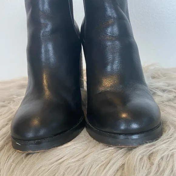 Windsor Smith Nikita Women's Heeled Leather Boots Size 8 Ankle Pull On Black