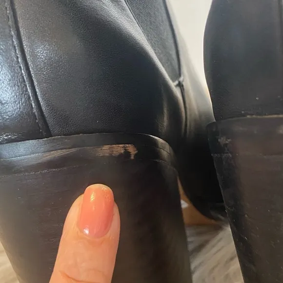 Windsor Smith Nikita Women's Heeled Leather Boots Size 8 Ankle Pull On Black
