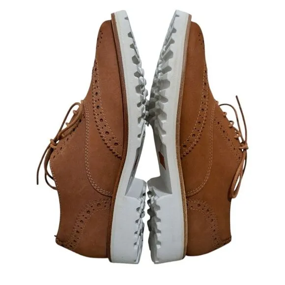 Wirth Women's Kamik Wing Lace Up Leather Textured Shoes Cognac Size 38 Brown