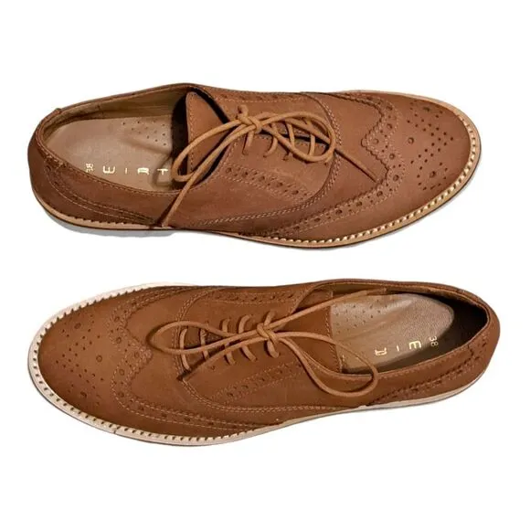 Wirth Women's Kamik Wing Lace Up Leather Textured Shoes Cognac Size 38 Brown