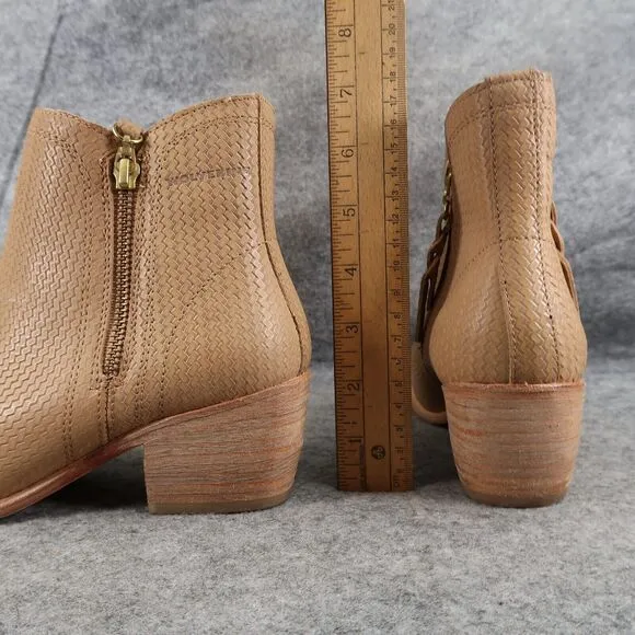 Wolverine Shoes Womens 7.5 Bootie Fashion Classic Textured Leather Brown Artisan