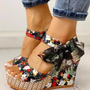Womans Bowknot Design Wedges.