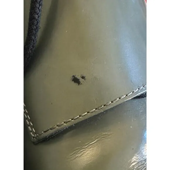 Women 5.5 36 Inch2 Pale Green Monk Boots Shoes Polished Leather Buckles Lace-Up