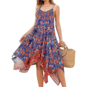Women's 2025 Summer Dress Casual Boho Sundress Spaghetti Strap Swimwear
