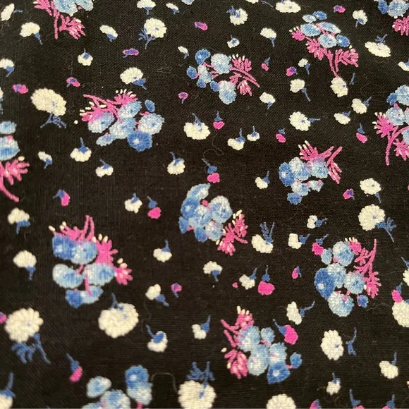 Women's Black &amp; Purple Ditsy Floral Print Midi Skirt - Size XL-2XL or 18