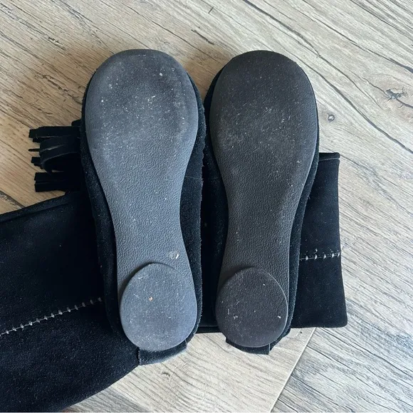 Women’s Black Flat Tall Moccasins