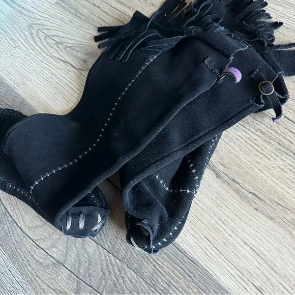 Women’s Black Flat Tall Moccasins