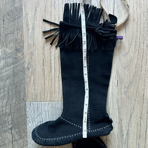 Women’s Black Flat Tall Moccasins