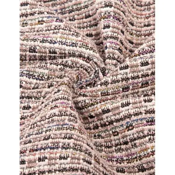 Womens Elegant Midi Tweed Bodycon Dress Pink