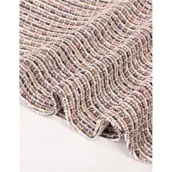 Womens Elegant Midi Tweed Bodycon Dress Pink