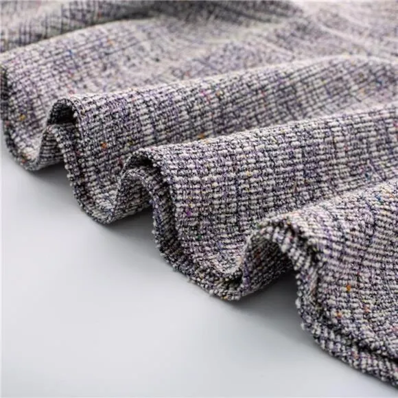 Womens Elegant Midi Tweed Bodycon Dress Purple Tweed