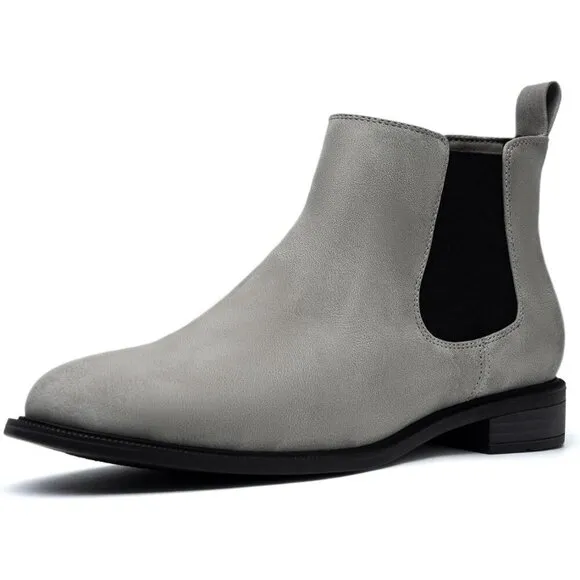 Women's Fall Flat Chelsea Boots Grey Polyurethane Comfortable Short Ankle Boots