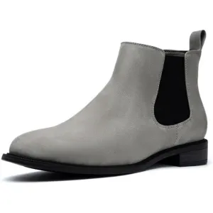 Women's Fall Flat Chelsea Boots Grey Polyurethane Comfortable Short Ankle Boots