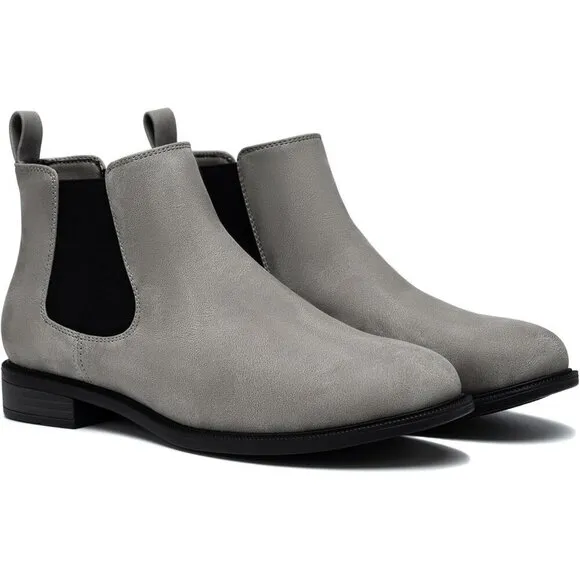 Women's Fall Flat Chelsea Boots Grey Polyurethane Comfortable Short Ankle Boots