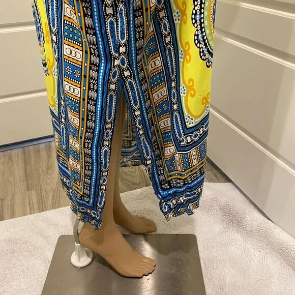 Women's Kaftan Maxi Dress. Yellow/Multicolor. S/M. Bright. Beachwear. Resortwear