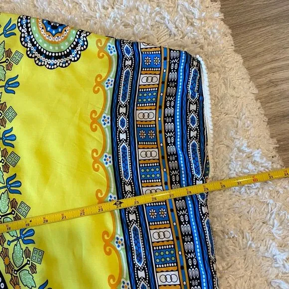 Women's Kaftan Maxi Dress. Yellow/Multicolor. S/M. Bright. Beachwear. Resortwear