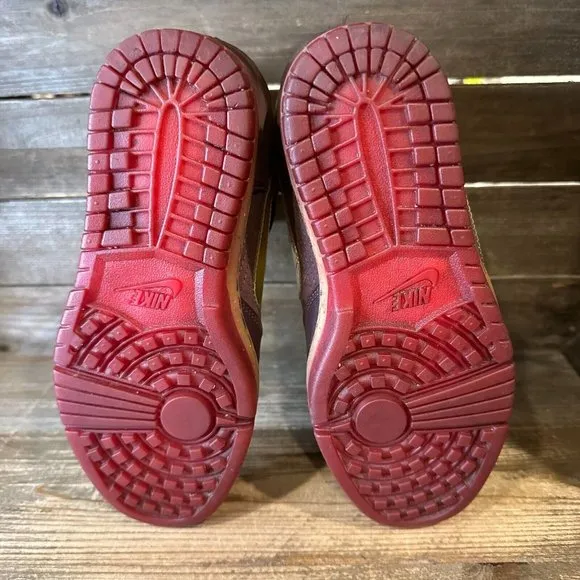 Womens Nike Dunk Super Sky Hi Burgundy Leather Casual Wedges Sneakers Size 8 M‎