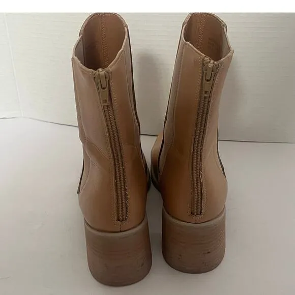Women's Oasis Society Tan Winter Fall Boots Booties Back Zipper Size 9