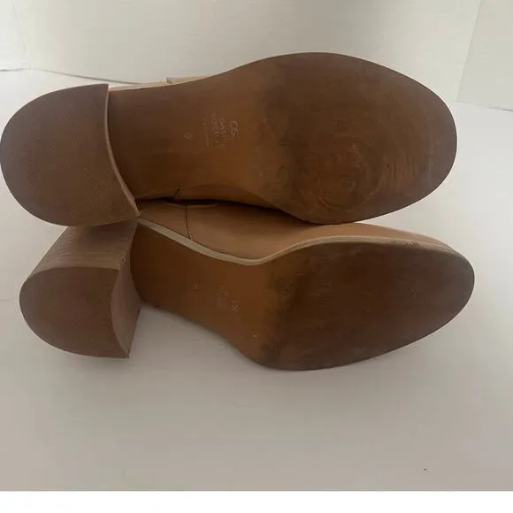 Women's Oasis Society Tan Winter Fall Boots Booties Back Zipper Size 9