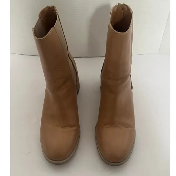 Women's Oasis Society Tan Winter Fall Boots Booties Back Zipper Size 9