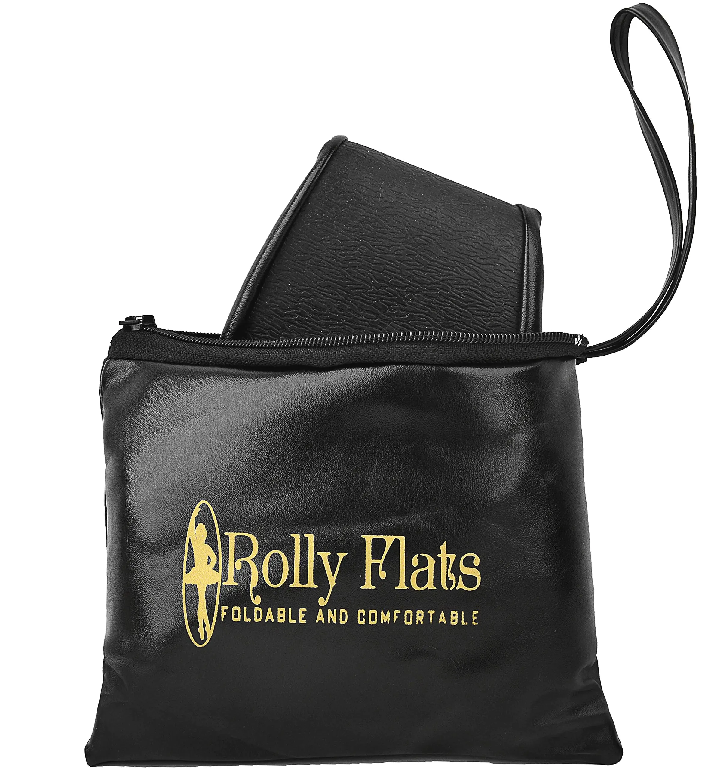 Women's Portable Foldable Ballet Flats Shoes Roll Up Slippers for Travel Large Black expandable Tote