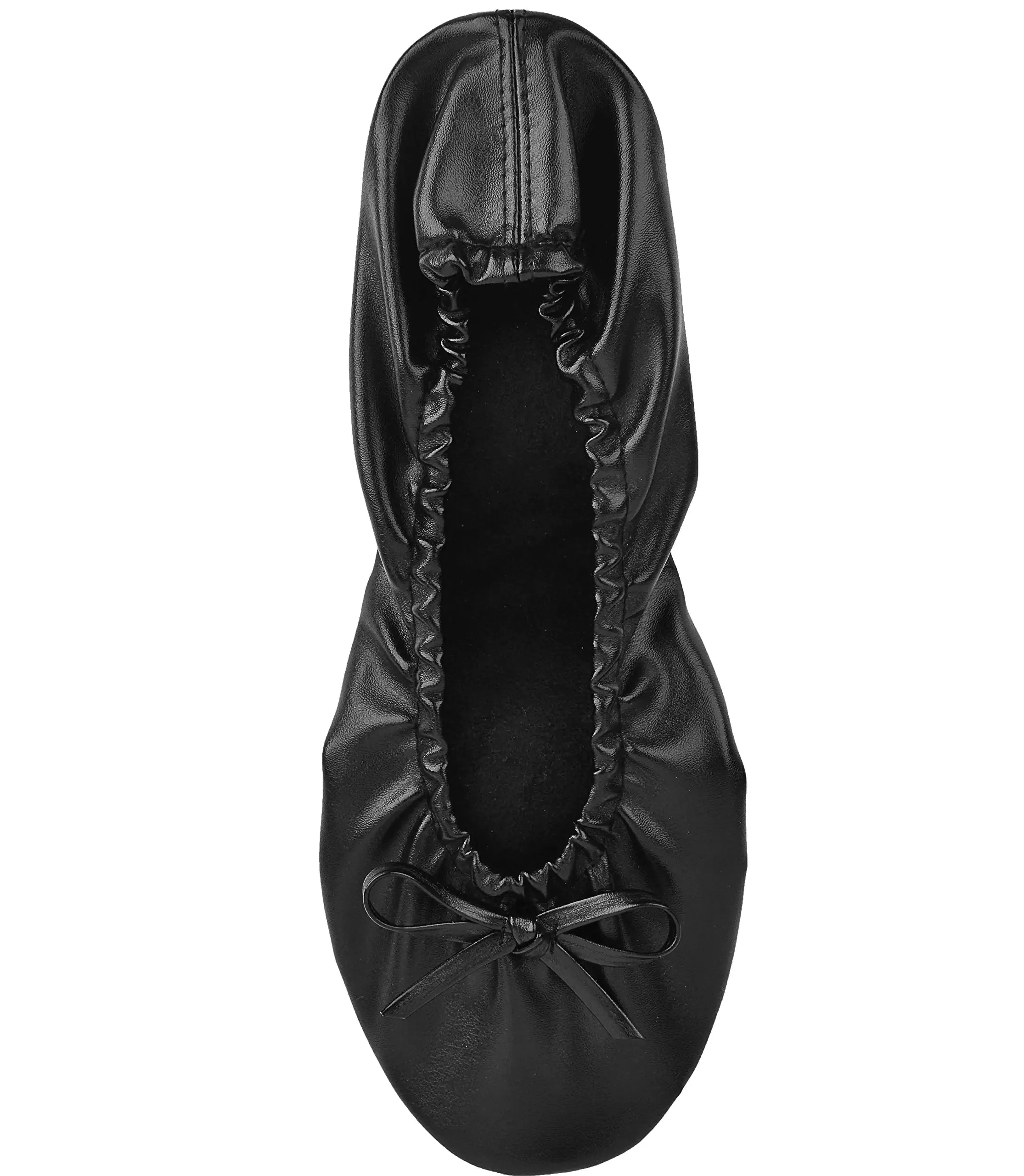 Women's Portable Foldable Ballet Flats Shoes Roll Up Slippers for Travel Large Black expandable Tote