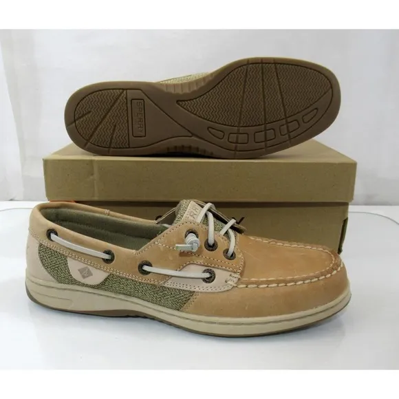Women's Sperry Top Sider Rosefish Boat Shoes Memory Foam Linen / Oat Size 8.5