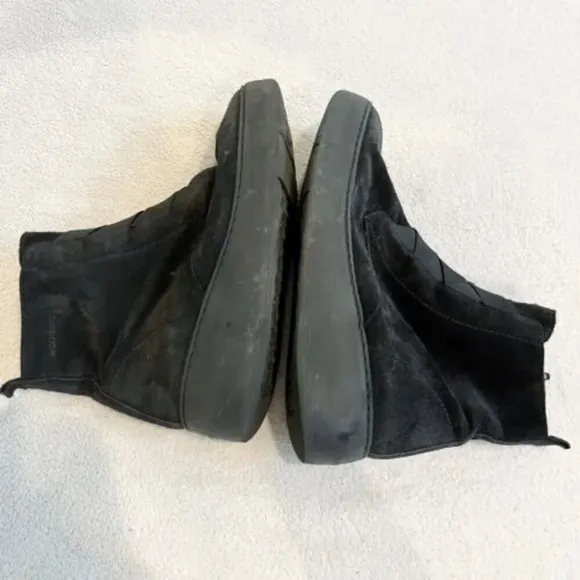 Wonders Fly Women’s 8 Black Ankle Boots 8332 Booties Suede Platform 38 Side Zip