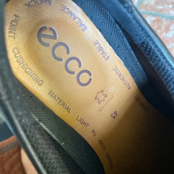 WORN ONCE! Ecco Helsinki Lace Up Oxford Shoes Black Leather EU 45 US 11-11.5