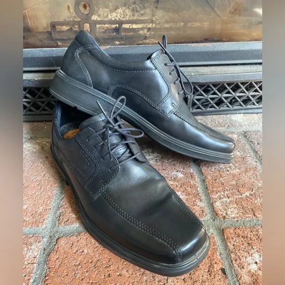 WORN ONCE! Ecco Helsinki Lace Up Oxford Shoes Black Leather EU 45 US 11-11.5