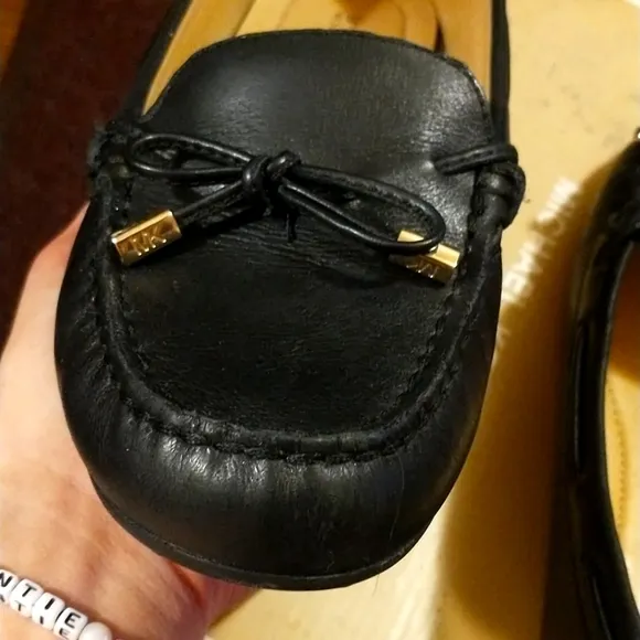 Worn1X! MMK Sutton Leather Moccasins Namesake Monogram Loafers Ballet Flats 8½