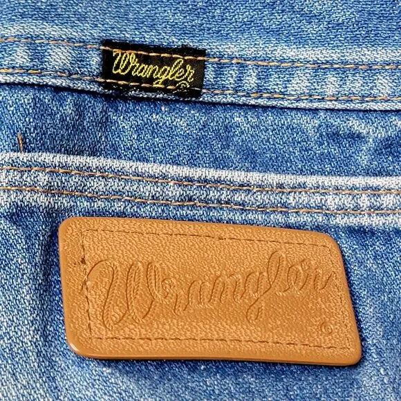 Wrangler Jeans Vintage 70s 29 x 36 Dark Wash Denim Men Women High Rise Bootcut