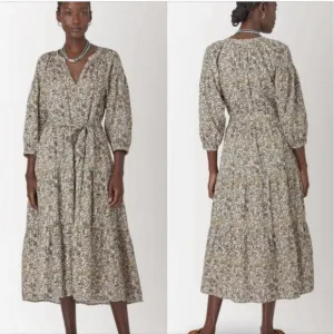 XIRENA Annieka Maxi Floral Dress SZ M Ivory Flora New Nwt