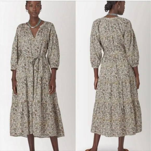 XIRENA Annieka Maxi Floral Dress SZ M Ivory Flora New Nwt