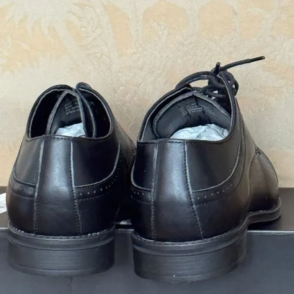 Xray Devon Black Dress Shoes Vegan Leather Lace-Up Textured Oxford 8.5 NWB