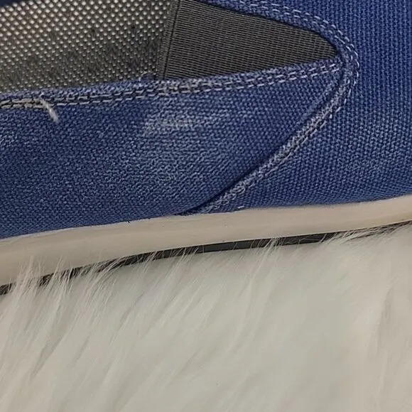 XTRATUF Sheng Fu Blue Canvas Slip On Nautical Preppy Deck Water Casual Boat Shoe
